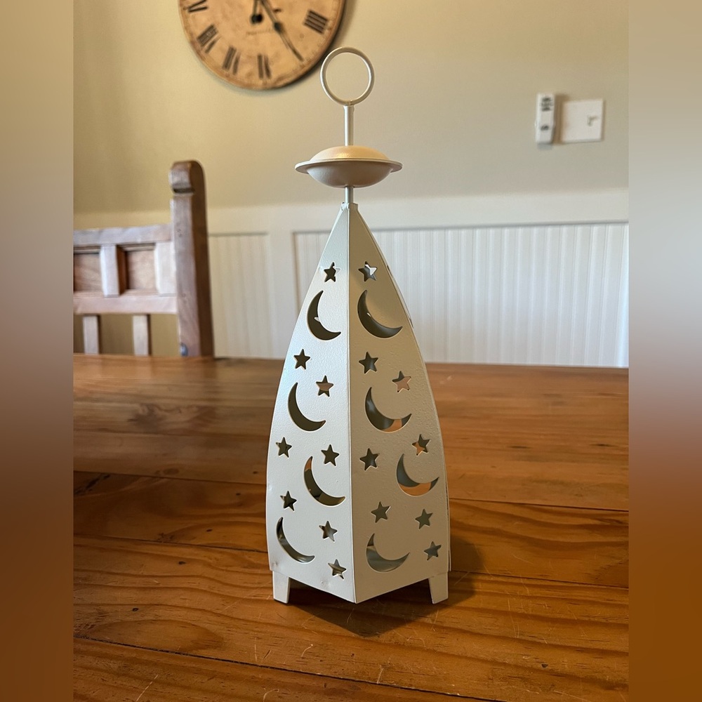 Cream Colored Star and Moon Lantern